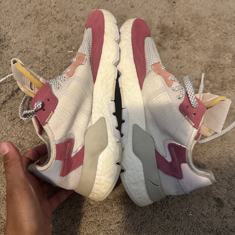 Adidas Women's Sneakers - Pink and Cream - Picture 4 of 9